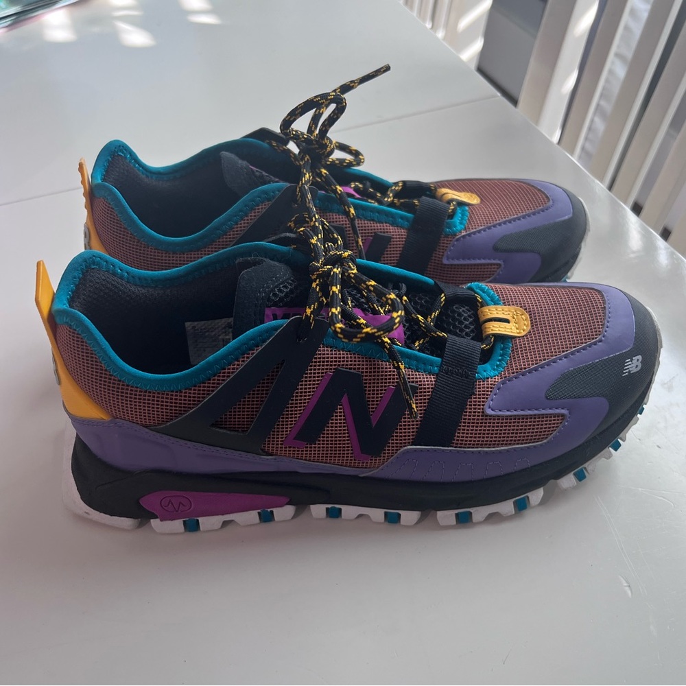 Womens New Balance X-Racer Athletic Sneaker Purple Brown Multicolor